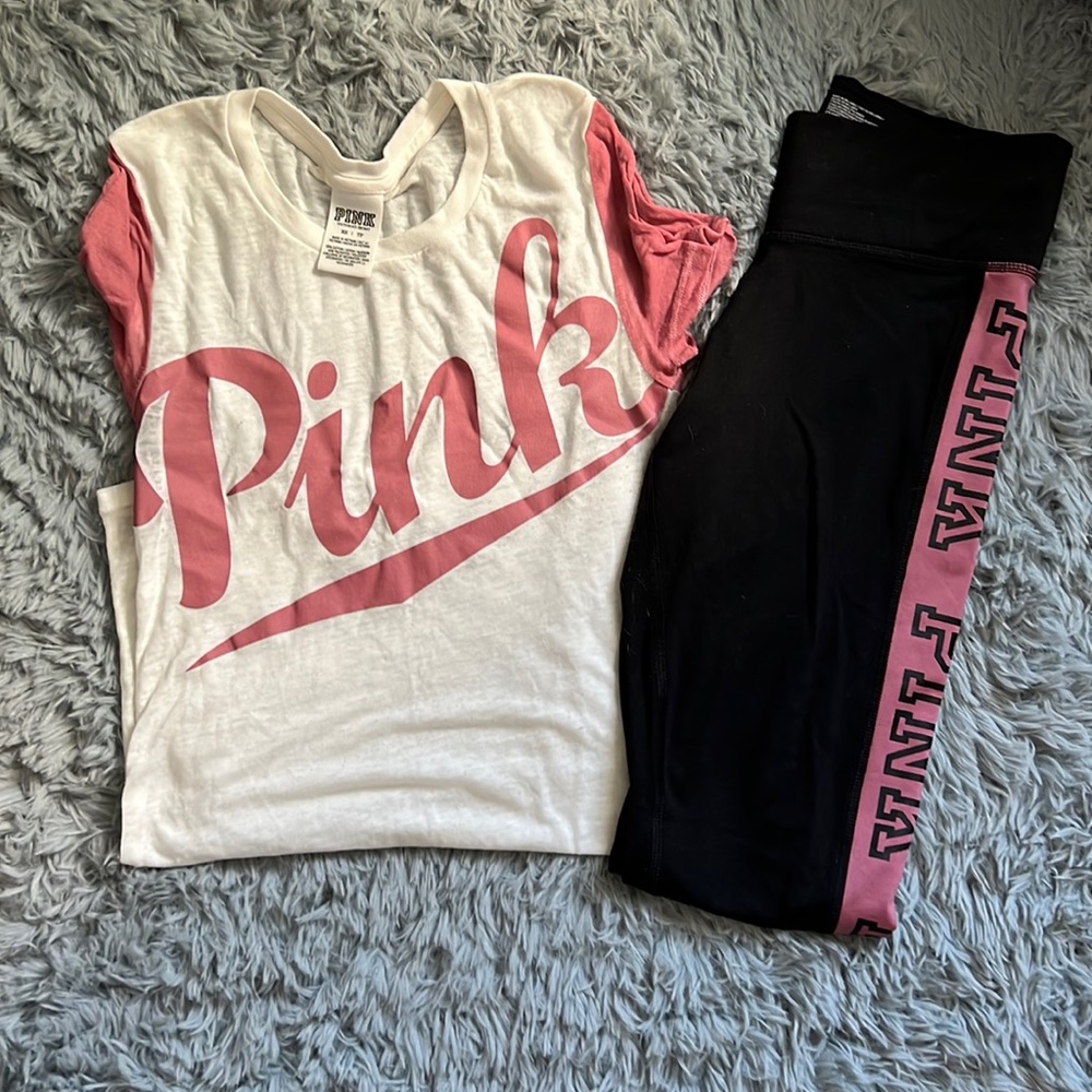 Victoria Secret Pink Legging & Shirt Set XS